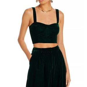 Emerald green velvet crop top (matching blazer also available!)
